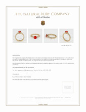 Ruby Ring 1.06 Ct., 18K Yellow Gold Appraisal