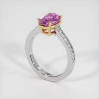 2.16 Ct. Pink Kunzite Ring, 14K Yellow & White 2