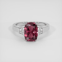 2.77 Ct. Purplish Red Garnet Ring, Platinum 950 1