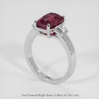 2.77 Ct. Purplish Red Garnet Ring, Platinum 950 2