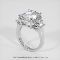 8.03 Ct. White Sapphire Ring, Platinum 950 2