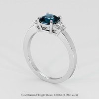 1.69 Ct. Greenish Blue Sapphire Ring, Platinum 950 2