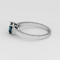 1.69 Ct. Greenish Blue Sapphire Ring, Platinum 950 4