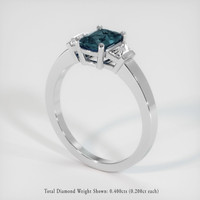 1.00 Ct. Greenish Blue Sapphire Ring, Platinum 950 2