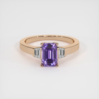 2.13 Ct. Purple Sapphire Ring, 14K Rose Gold 1