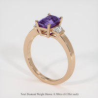 2.13 Ct. Purple Sapphire Ring, 14K Rose Gold 2