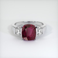 4.11 Ct. Purplish Red Ruby Ring, 10K White Gold 1