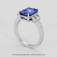 3.58 Ct. Blue Sapphire Ring, 10K White Gold 2