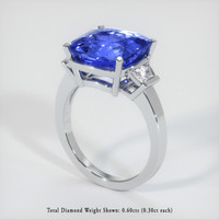 7.12 Ct. Sapphire Ring, 14K White Gold 2