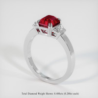 1.55 Ct. Ruby Ring, 14K White Gold 2