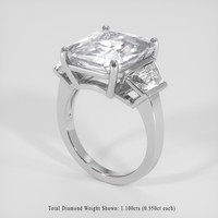 8.60 Ct. White Sapphire Ring, 14K White Gold 2