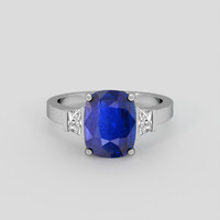 3.51 Ct. Blue Sapphire Ring, 14K White Gold 1