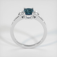 1.00 Ct. Greenish Blue Sapphire Ring, 14K White Gold 3