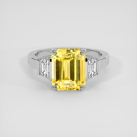 5.02 Ct. Yellow Sapphire Ring, 14K White Gold 1
