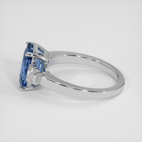 3.01 Ct. Greenish Blue Sapphire Ring, 18K White Gold 4