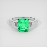 3.39 Ct. Emerald Ring, 18K White Gold 1