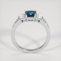 1.25 Ct. Greenish Blue Sapphire Ring, 18K White Gold 3
