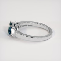 1.25 Ct. Greenish Blue Sapphire Ring, 18K White Gold 4