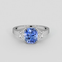 2.54 Ct. Blue Sapphire Ring, 18K White Gold 1