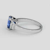 2.54 Ct. Blue Sapphire Ring, 18K White Gold 4