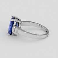 3.58 Ct. Blue Sapphire Ring, 18K White Gold 4