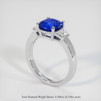 2.55 Ct. Blue Sapphire Ring, 18K White Gold 2