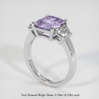 3.02 Ct. Purple Sapphire Ring, 18K White Gold 2