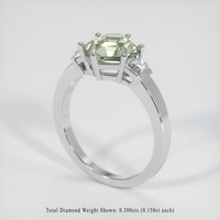 2.77 Ct. Green Sapphire Ring, 18K White Gold 2