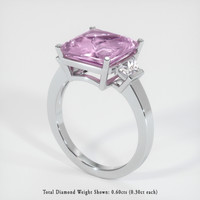 6.08 Ct. Purple Sapphire Ring, 18K White Gold 2