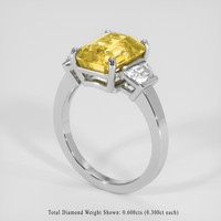5.02 Ct. Yellow Sapphire Ring, 18K White Gold 2