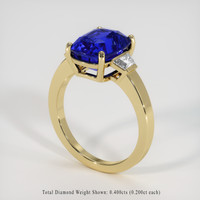 6.19 Ct. Blue Sapphire Ring, 14K Yellow Gold 2