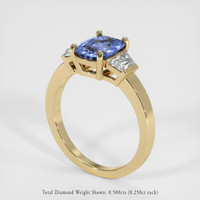2.00 Ct. Blue Sapphire Ring, 14K Yellow Gold 2