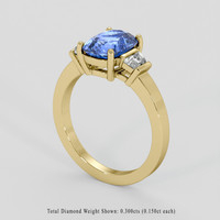 2.24 Ct. Blue Sapphire Ring, 14K Yellow Gold 2