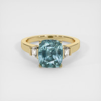 4.50 Ct. Bluish Green Sapphire Ring, 14K Yellow Gold 1