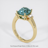 4.50 Ct. Bluish Green Sapphire Ring, 14K Yellow Gold 2
