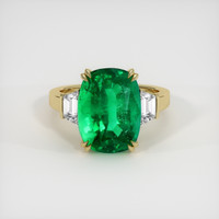 8.62 Ct. Emerald Ring, 18K Yellow Gold 1