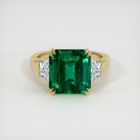 6.64 Ct. Emerald Ring, 18K Yellow Gold 1