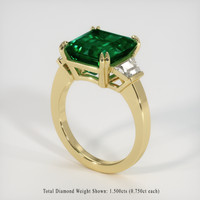 6.64 Ct. Emerald Ring, 18K Yellow Gold 2