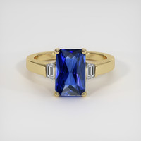4.02 Ct. Blue Sapphire Ring, 18K Yellow Gold 1