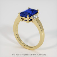 4.02 Ct. Blue Sapphire Ring, 18K Yellow Gold 2