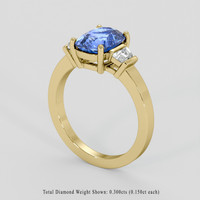 2.24 Ct. Blue Sapphire Ring, 18K Yellow Gold 2
