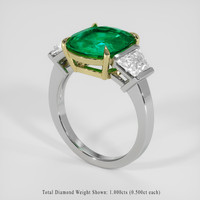 2.45 Ct. Emerald Ring, 18K Yellow & White 2