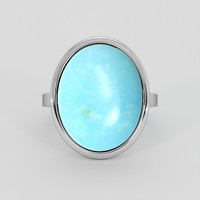 10.19 Ct. Greenish Blue Turquoise Ring, Platinum 950 1
