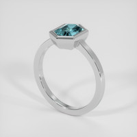 1.42 Ct. Greenish Blue Sapphire Ring, Platinum 950 2