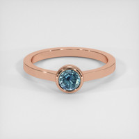 0.81 Ct. Greenish Blue Sapphire Ring, 18K Rose Gold 1