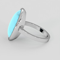 10.19 Ct. Greenish Blue Turquoise Ring, 10K White Gold 4