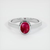 0.97 Ct. Ruby Ring, 14K White Gold 1