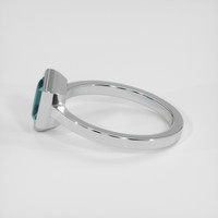 1.42 Ct. Greenish Blue Sapphire Ring, 14K White Gold 4