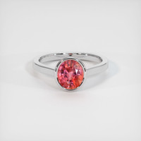2.04 Ct. Padparadscha Sapphire Ring, 14K White Gold 1