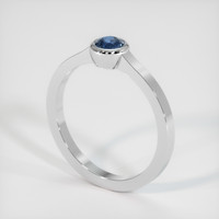 0.46 Ct. Sapphire Ring, 14K White Gold 2